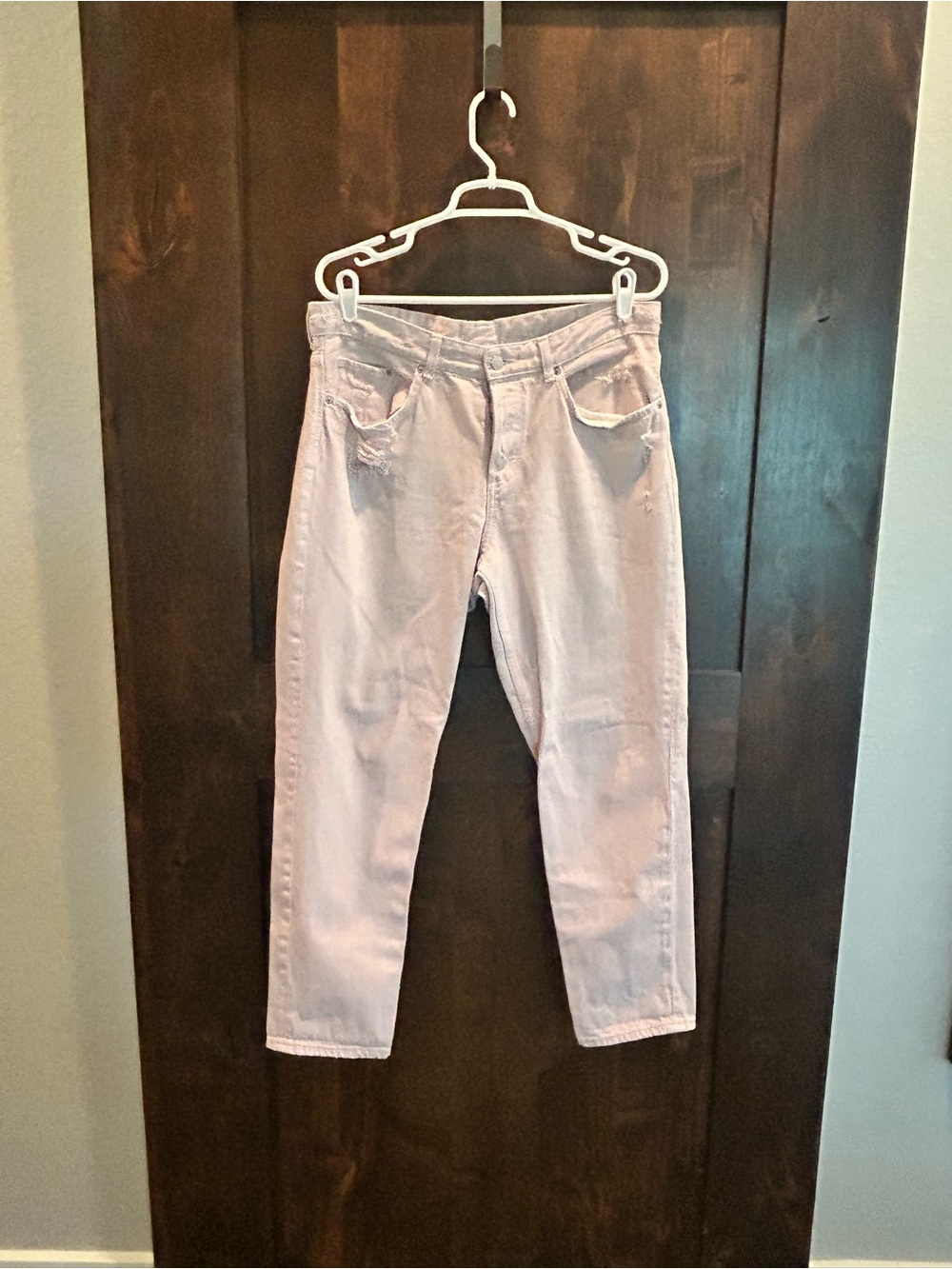 Soft Pastel Pink Boyfriend Jeans — Relaxed Fit